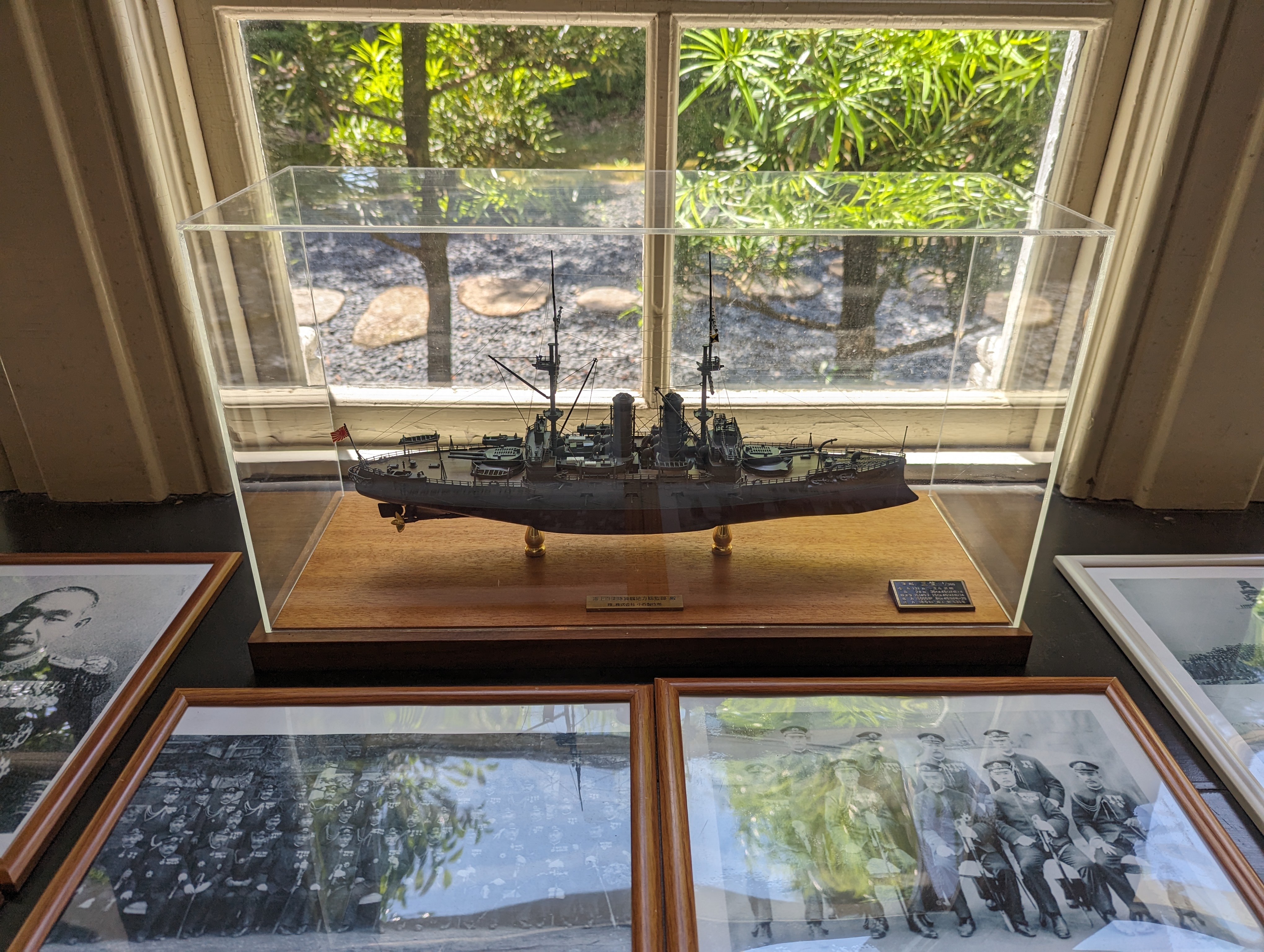 東郷亭内で展示されていた戦艦三笠の模型